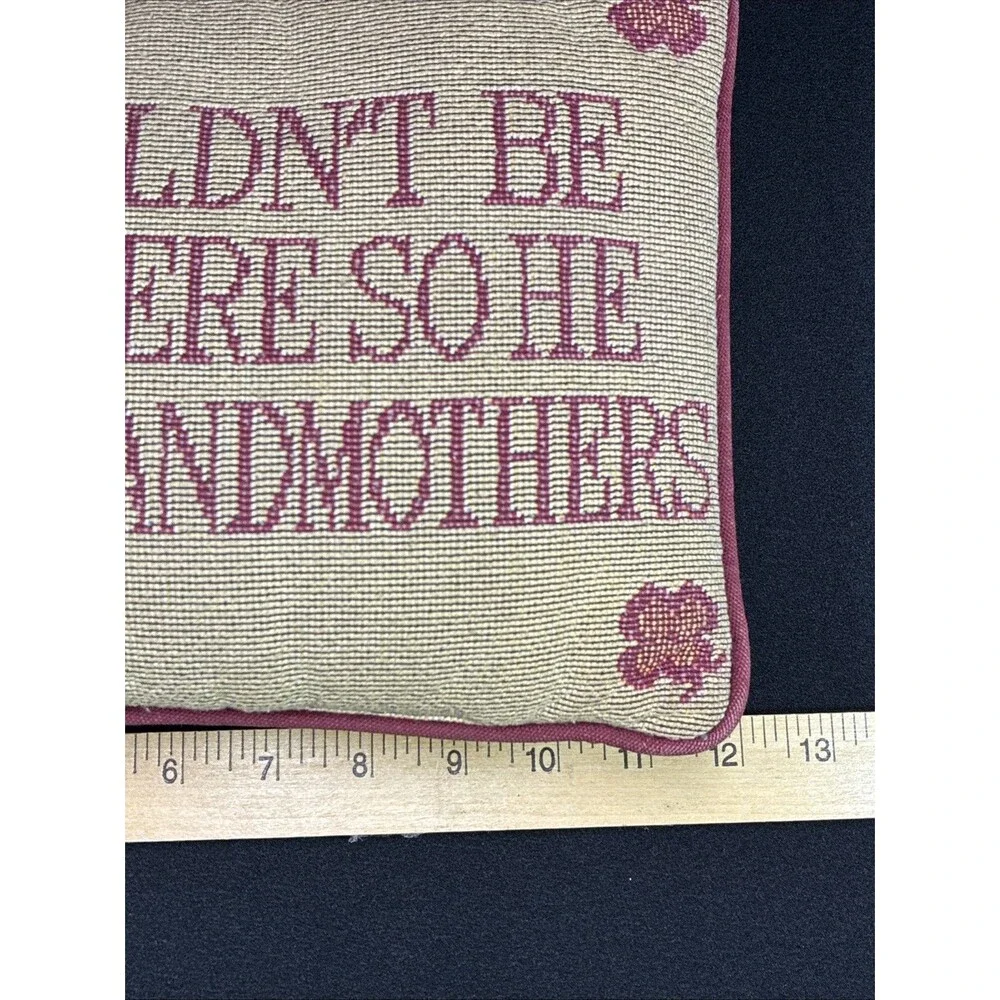 Tapestry Throw Pillow God Created Grandmother 9x12 Cottagecore Religious Vintage